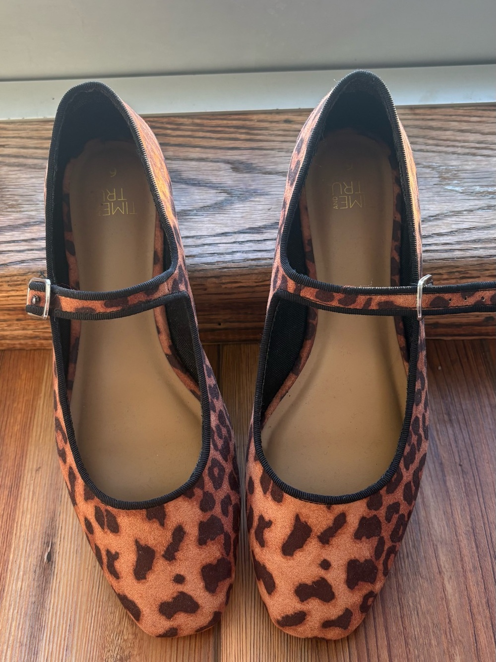 NWOT Time and Tru Leopard Print Mary Jane Flats